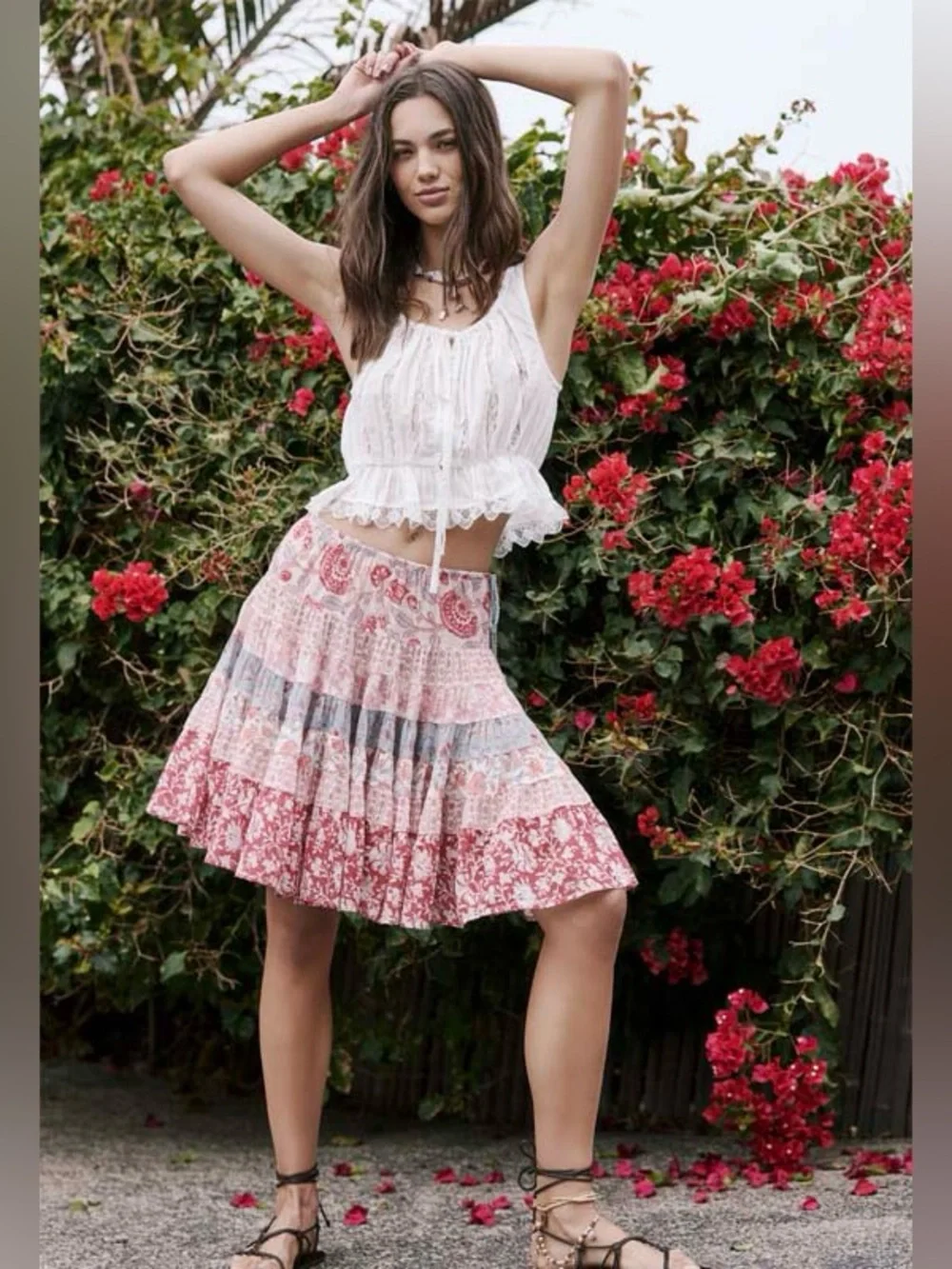 𝓯𝓹 Free People ~ Many Layers Midi Skirt - Picture 11 of 13